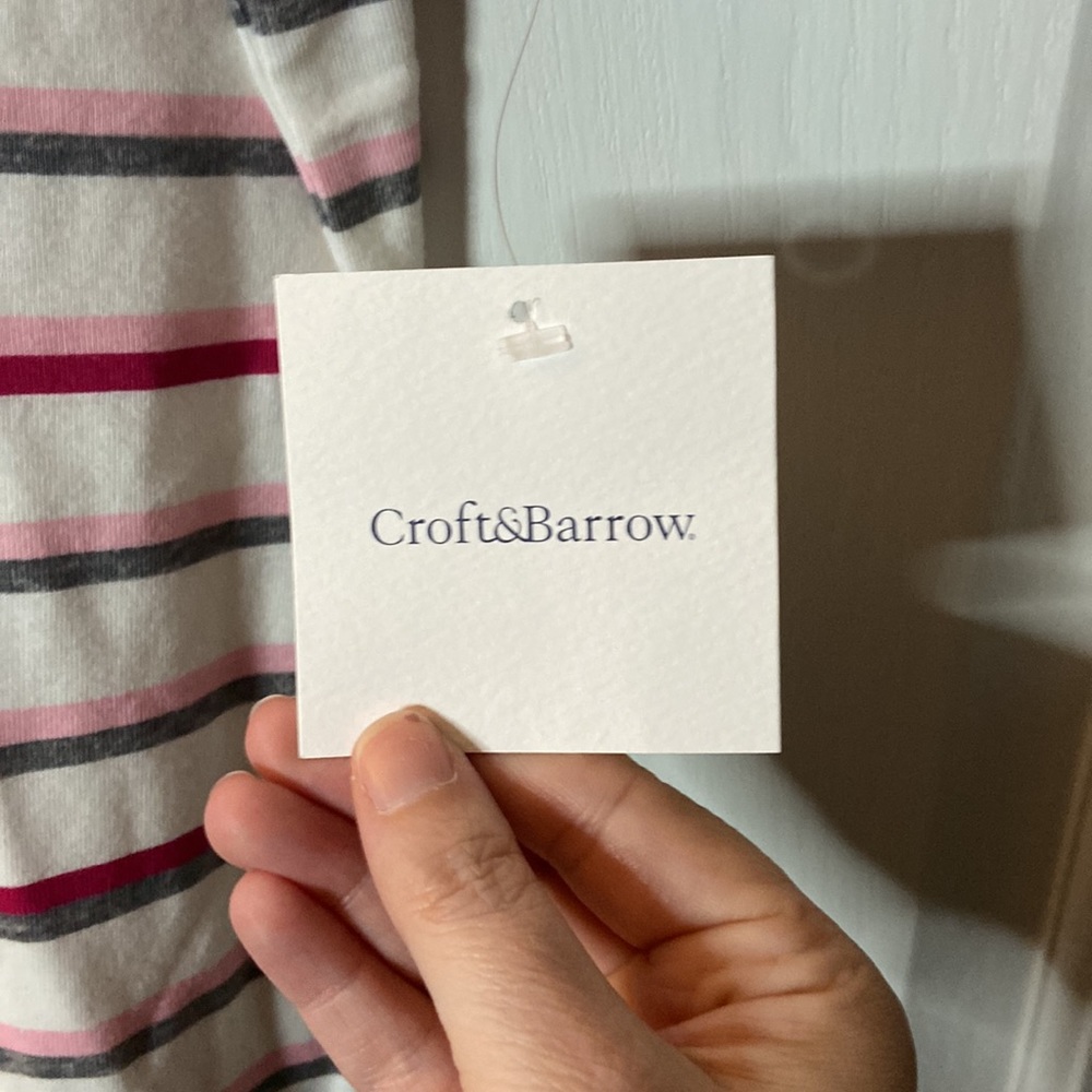 Croft & Borrow short sleeve striped Top NWT - Picture 2 of 5